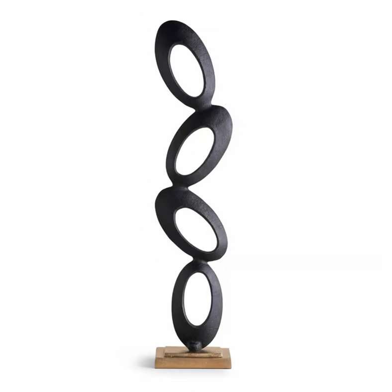 Pan Home Osha Metal Circle Stacked Sculpture - Black - Image 4