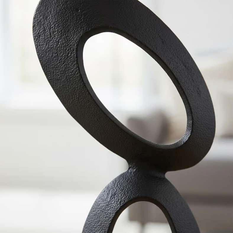 Pan Home Osha Metal Circle Stacked Sculpture - Black - Image 2