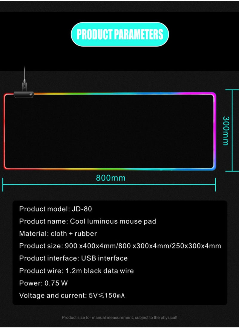 MissTiara - 80cm Large Size Backlit RGB Gaming Mousepad - Image 1