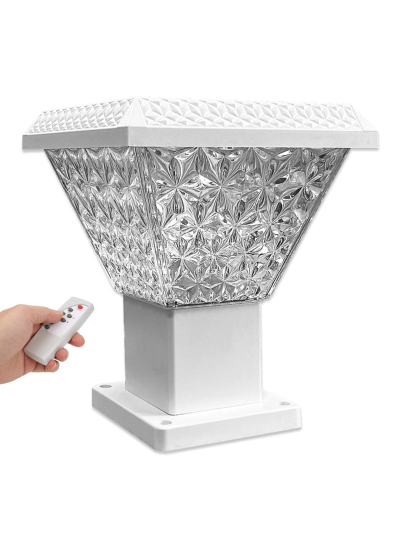 Vmax - Solar Garden Post Light-30Cm-White, Remote-Controlled LED Outdoor Solar Lamp, 3000K(Warm)/4000K(Neutral)/6500K(Cool) White Light, 3 Color Changing, 7500 MAh Battery, For Fence Deck Garden Yard Patio - Image 1