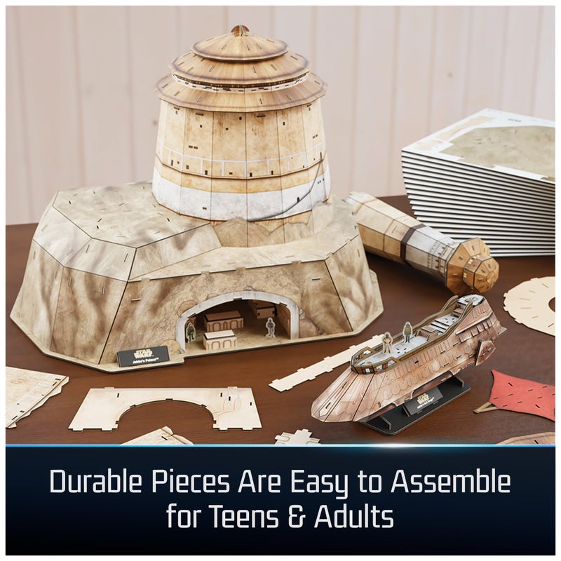 4D Build, Star Wars Jabbaâ€™s Palace 3D Model Kit, Star Wars Collectibles & Desk DÃ©cor, Adult Puzzles, Building Toys, 3D Puzzles for Adults & Teens, 340 Pieces, Gift Ideas for Ages 12 & Up - Image 4