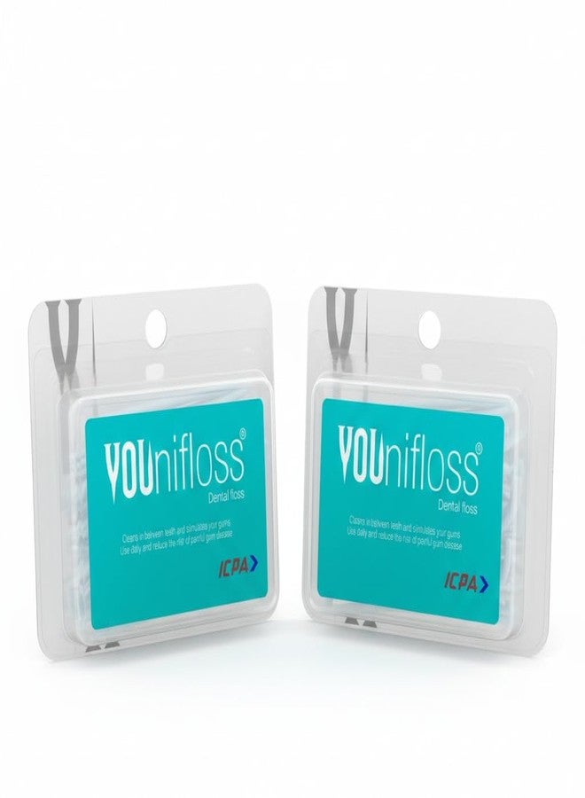 ICPA Younifloss | Dental Floss Picks & Tooth Cleaning toothpick Cleaners,Oral Hygiene Tool | Plaque & Food Remover | Pack of 2 - Image 1