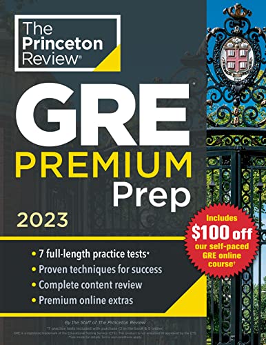 Princeton Review Gre Premium Prep 2023 7 Practice Tests Review And Techniques Online Tools 