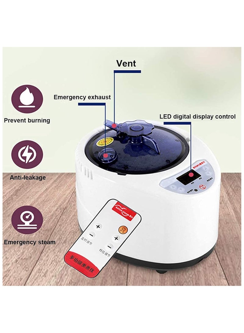 خيمة بخار ساونا محمولة مع مولد بخار سعة 2.6 لتر، صندوق ساونا شخصي منزلي كامل الحجم، غرفة بخار للاسترخاء المنزلي والمنتجعات الصحية بما في ذلك حقيبة حمل الكرسي 1200 وات (أزرق سميك وارتفاع) - Image 4