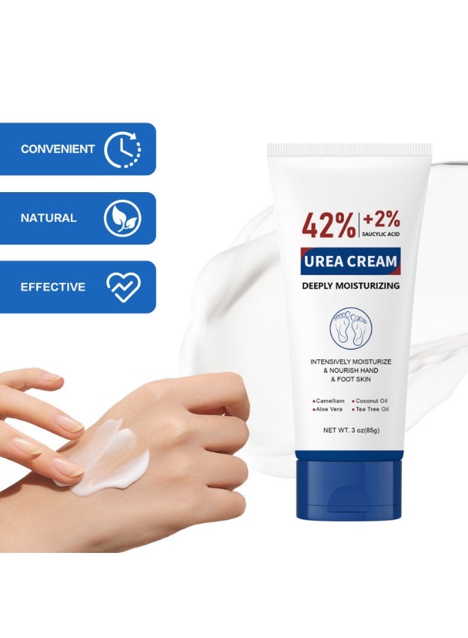 OUKEYA Hand and Foot Cream with 42% Urea Cream + 2% Salicylic Acid, Moisturizing and Exfoliating, Nourishing Dry and Cracked Hands and Feet 85g - Image 5