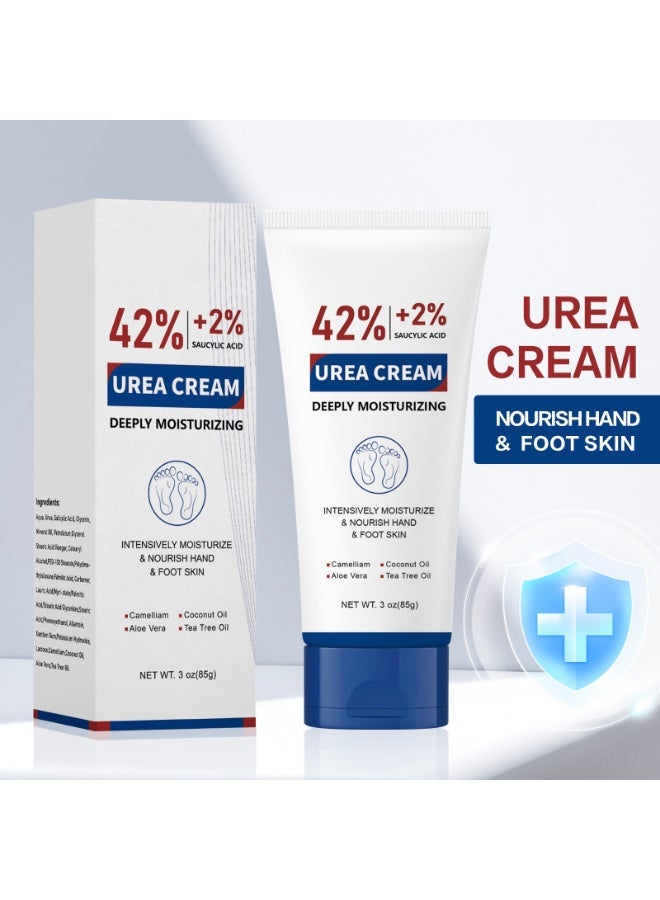 OUKEYA Hand and Foot Cream with 42% Urea Cream + 2% Salicylic Acid, Moisturizing and Exfoliating, Nourishing Dry and Cracked Hands and Feet 85g - Image 1