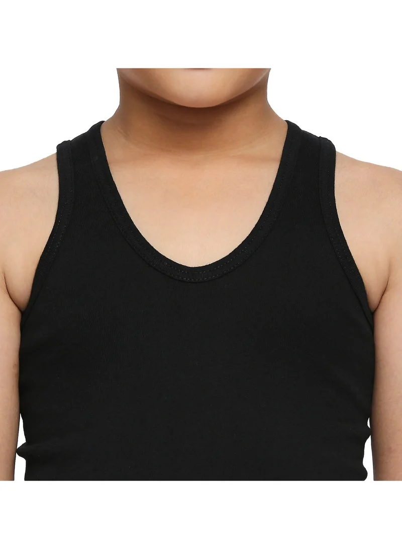 BYC BOY'S COTTON VEST (PACK OF 3) - BLACK