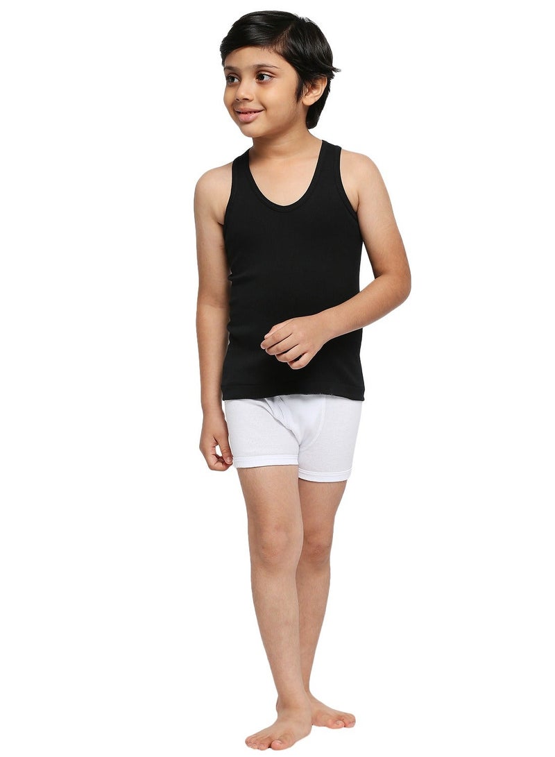 BYC BOY'S COTTON VEST (PACK OF 3) - BLACK - Image 3