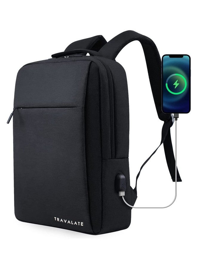 TRAVALATE TRAVALATE Laptop Backpack with USB Charging Port for Travel, Office, College, Business Bag, Gift for Men and Women - (Black)  - Image 1