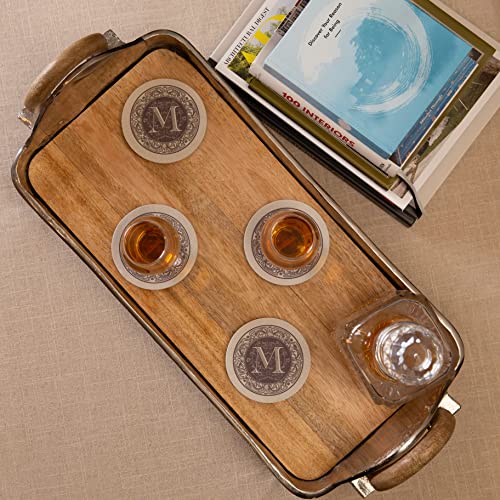 Thirstystone Monogram Letter M 4 Pack Sandstone Coasters Manufactured in The USA Decorative Absorbent Easily Wipes Clean - Image 2