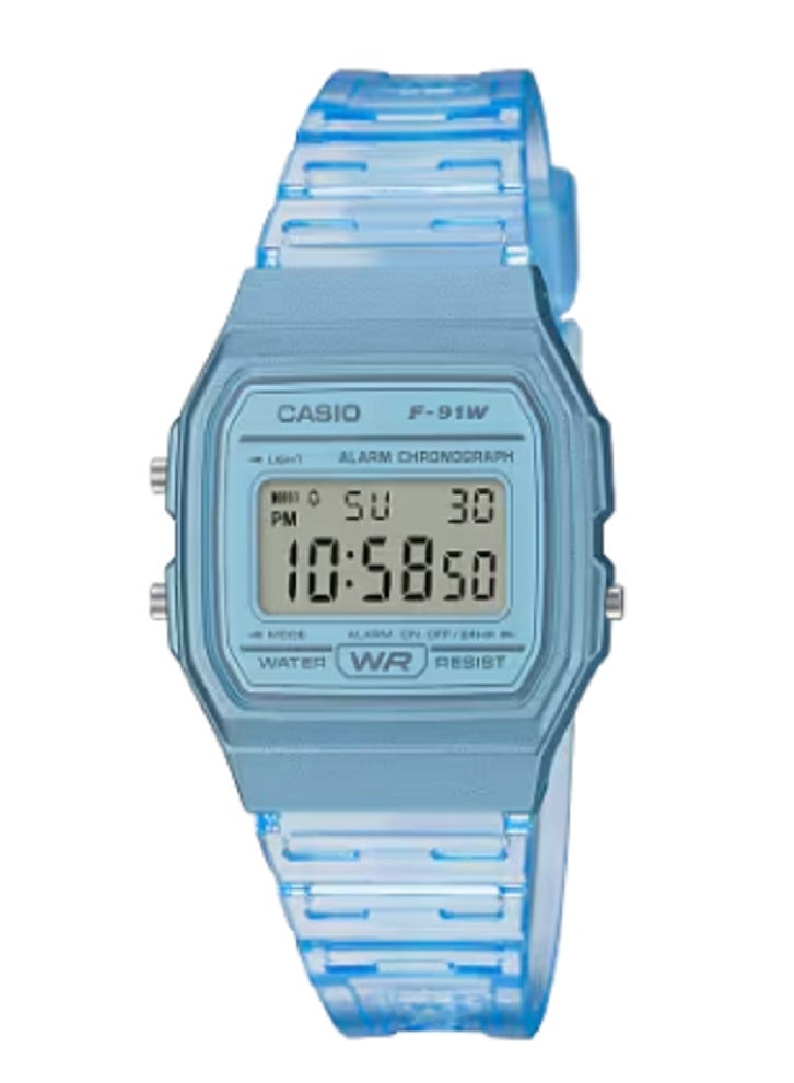 Casio Youth Digital Watch – 38.2mm Resin Case, Blue LED Light, Stopwatch, Daily Alarm, Auto Calendar, 7-Year Battery, 12/24-Hour Format, Water Resistant – Unisex