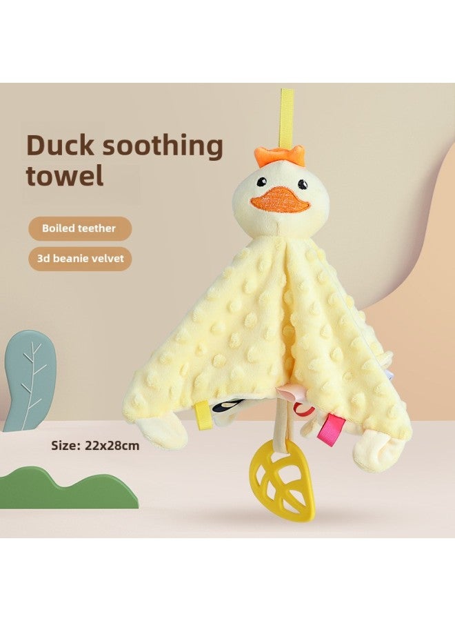 Supply Infant Baby Soothing And Sleeping Plush Doll With Tooth Glue Can Be Imported Pea Velvet Comfort Towel-Color:Duckling Baby Towel (bag) 86.2g Volume Weight 240g  - Image 1
