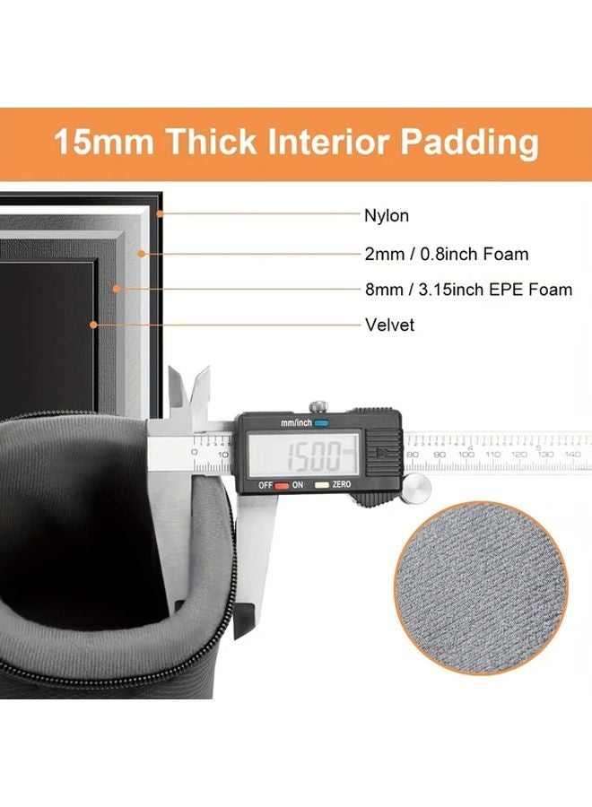 ترقية مجموعة جراب العدسات المخملية من إي بي إي 4 طبقات مع مشبك كاربينر معدني من سبيكة الزنك - Image 5