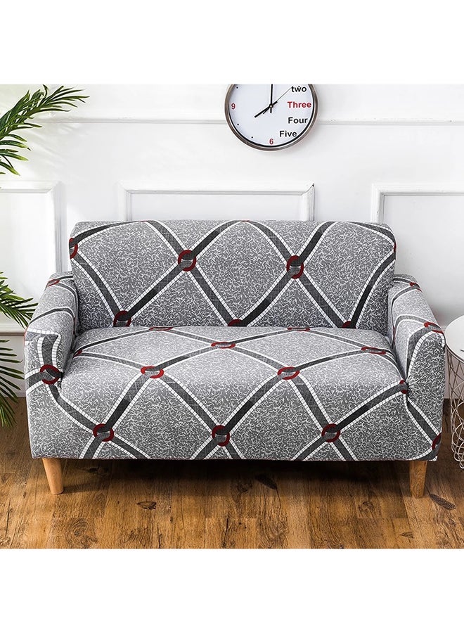 NIBEMINENT Sqaure Two Seater Sofa Cover Grey/Black