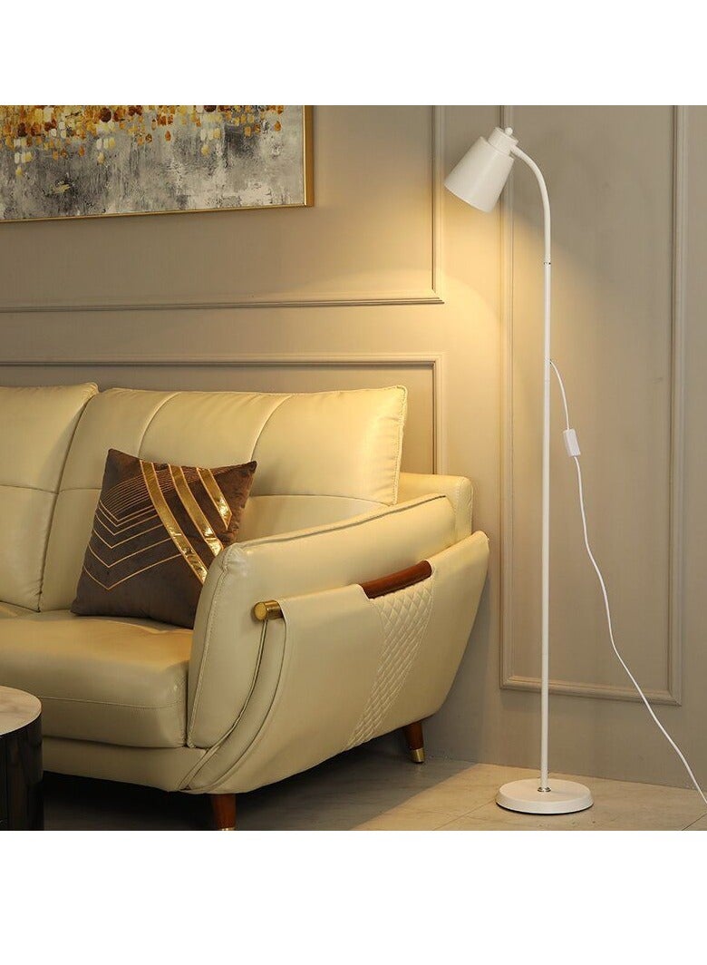 مصباح أرضي لغرفة المعيشة، مصباح قائم عصري مع جهاز تحكم عن بعد، لمبة قابلة للتعتيم بدون خطوات بقوة 12 وات مع غطاء مصباح بيج، مصباح أرضي طويل أسود لغرفة النوم والمكتب - Image 1