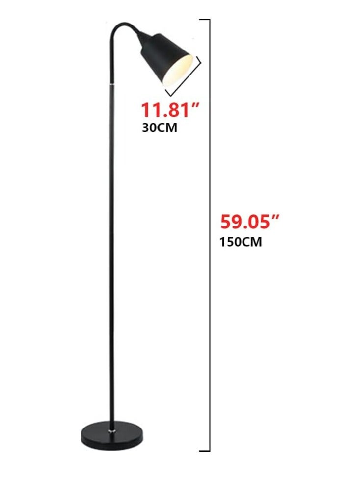 مصباح أرضي لغرفة المعيشة، مصباح قائم عصري مع جهاز تحكم عن بعد، لمبة قابلة للتعتيم بدون خطوات بقوة 12 وات مع غطاء مصباح بيج، مصباح أرضي طويل أسود لغرفة النوم والمكتب - Image 4