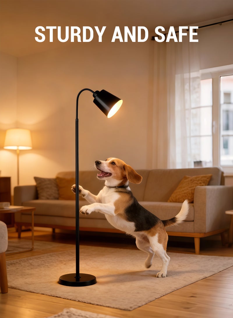 16-Color Dimmable Floor Lamp, 30W Nordic Style Floor Lamp with Dimmer, Black Standing Lamp, Adjustable Hanging Shade, Over Couch Reading Light, Modern Pole Lamp for Living Room and Bedroom, Black - Image 3