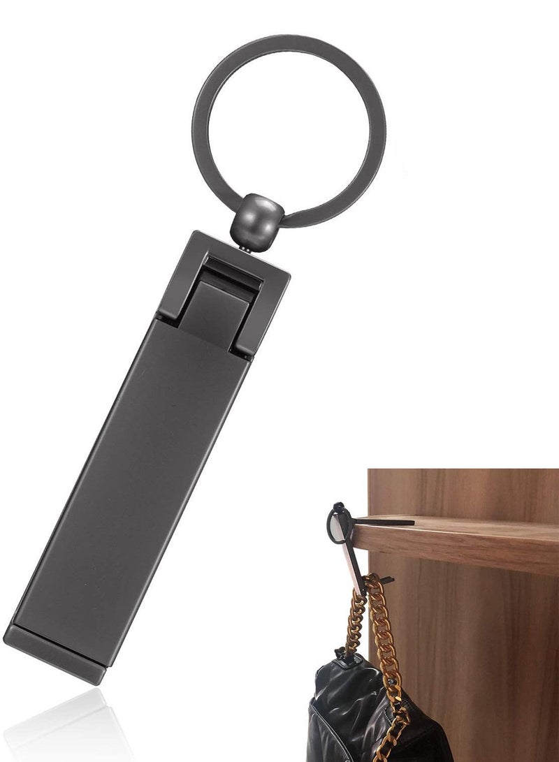 Sweet seven مجموعة شماعات الحقائب الفورية - خطاف حقيبة يد دوار أنيق قابل للطي لمكتب الطاولة - خطاف طاولة ديكور قابل للطي لتخزين حقائب اليد النسائية (أسود) - Image 1