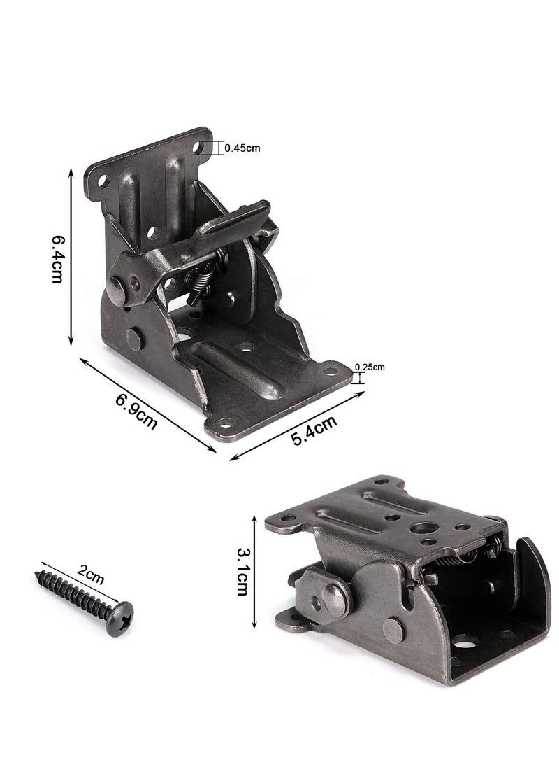 Excefore - Folding Brackets, 2PCS 18 Screws Self Lock Foldable Leg Hinges, for Folding Legs Folding Workbench Folding Desktop Expansion in The Kitchen - Image 1