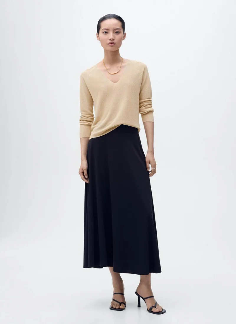 مانجو V-neck lurex sweater