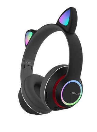 Cat Ear Wired/Wireless Bluetooth Foldable Headphones with Microphone Led Glowing Light On-Ear Stereo Headphone with Noise Isolating for Girls Boys Teens Adults Cell Phones PC Black - pzsku/Z044DFDE890183AEC7DC1Z/45/_/1701449864/871ecd20-763b-44f4-9516-646a4b144d03