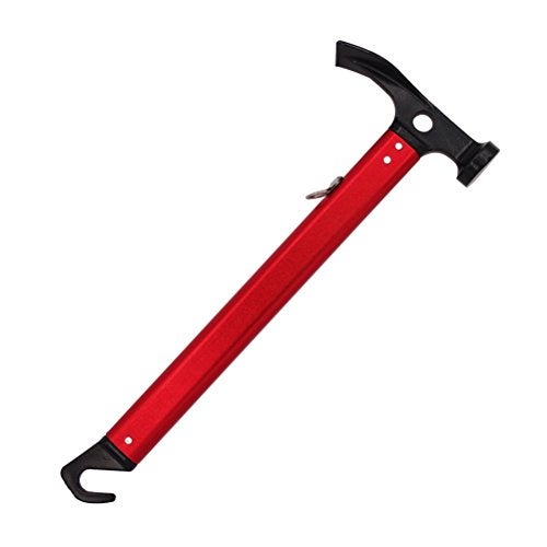 Hikemax Lightweight Outdoor Camping Hammer Aluminum Tent Hammer with Tent Stake Remover, 13-Ounce, Red - Image 2