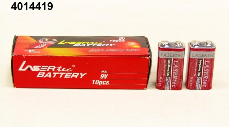Lasertec بطارية لاسرتك 9V 6F22 - حزمة فردية عالية الأداء - Image 1