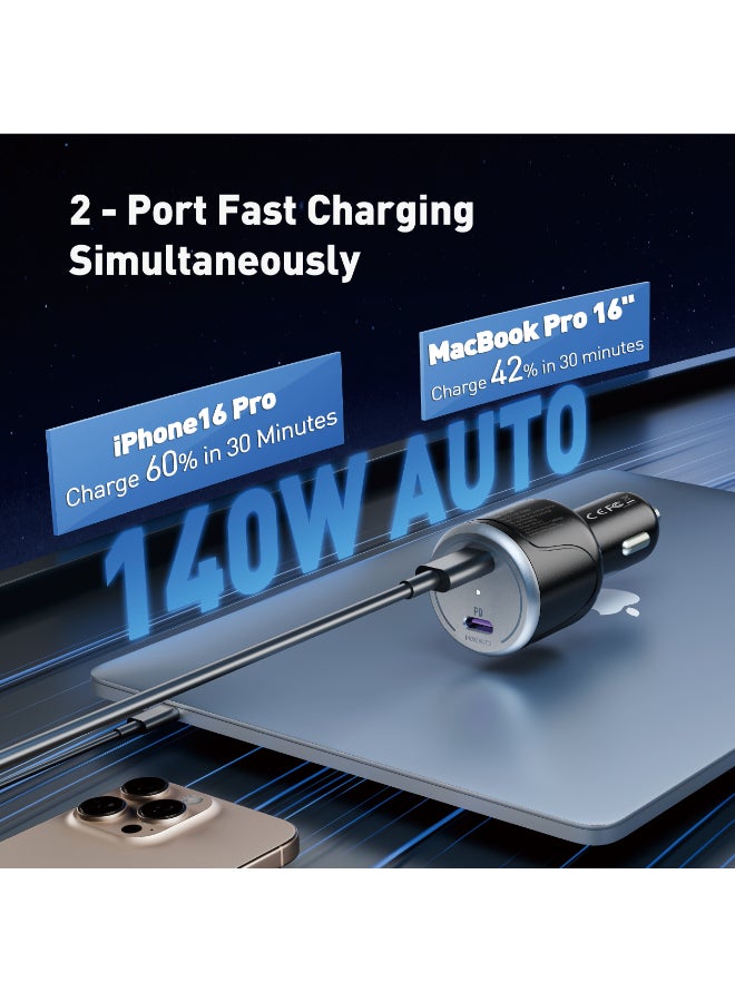 جودا 🔌 شاحن سيارة جودا كار بولت 140 – 140W PD USB-C - Image 5