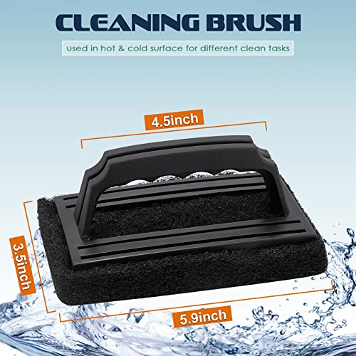 HaSteeL Griddle Cleaning Kit 4Pcs, HaSteeL Griddle Scouring Pad Cleaner with Handle, Heavy Duty Flat Top Grill Cleaning Brush for Hot & Cold Surface Commercial Household Uses - Image 2