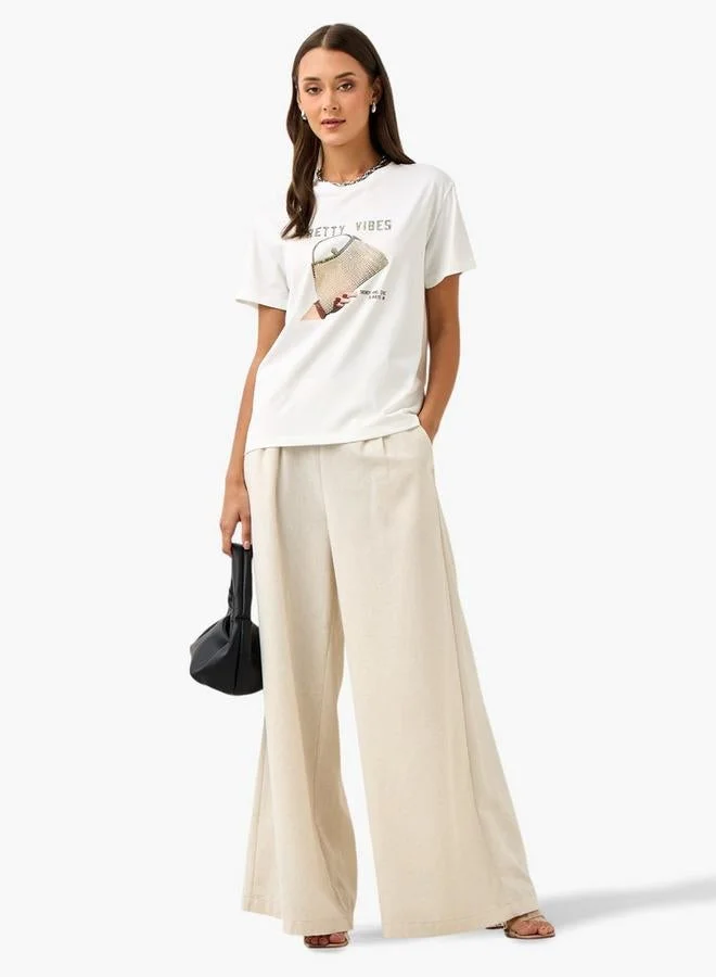 تواكستريمز تيشيرت مزخرف بياقة مستديرة