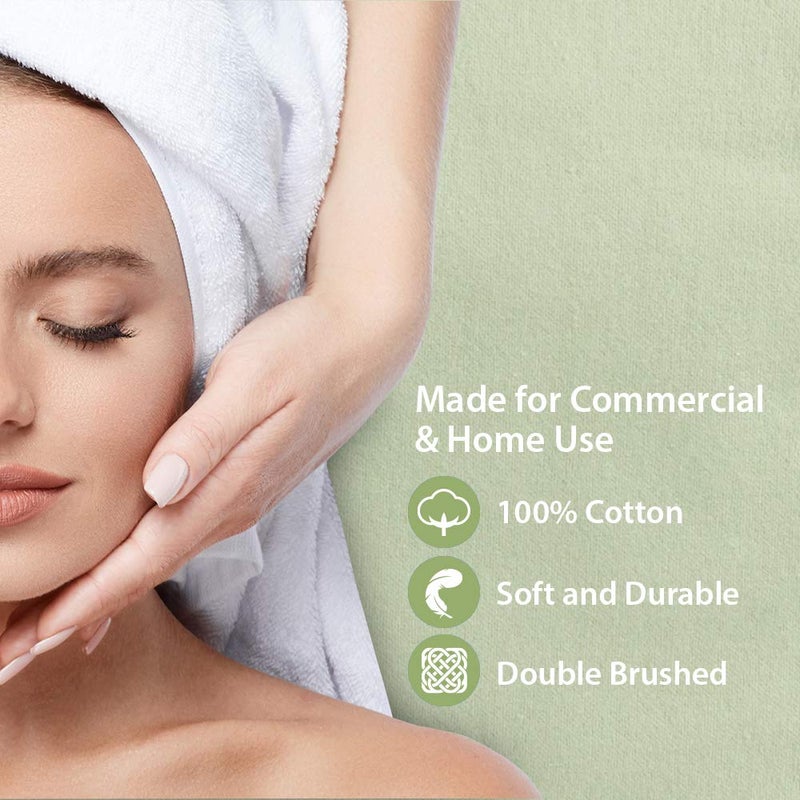 ForPro Professional Collection ForPro Premium Flannel 3-Piece Massage Sheet Set, Sage - Image 4