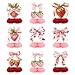 Weekgrat 9 Pcs Strawberry Centerpieces for Tables Bow Strawberry Birthday Shortcake Decorations Berry First Birthday Decorations for Summer Fruits Baby Shower Party Favor Supplies - Image 2