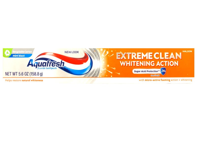 Aquafresh Extreme Clean Whitening Action Fluoride Toothpaste, Mint Blast, 5.6 oz (Pack of 2) - Image 5