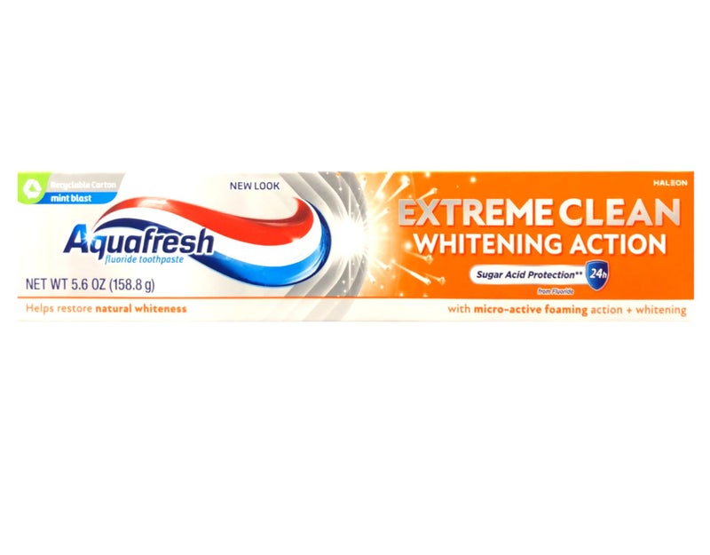 Aquafresh Extreme Clean Whitening Action Fluoride Toothpaste, Mint Blast, 5.6 oz (Pack of 2) - Image 2