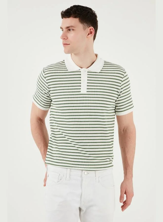 Buratti Cotton Regular Fit Striped Polo Collar T-Shirt Men's POLO COLLAR T-SHIRT 5903009