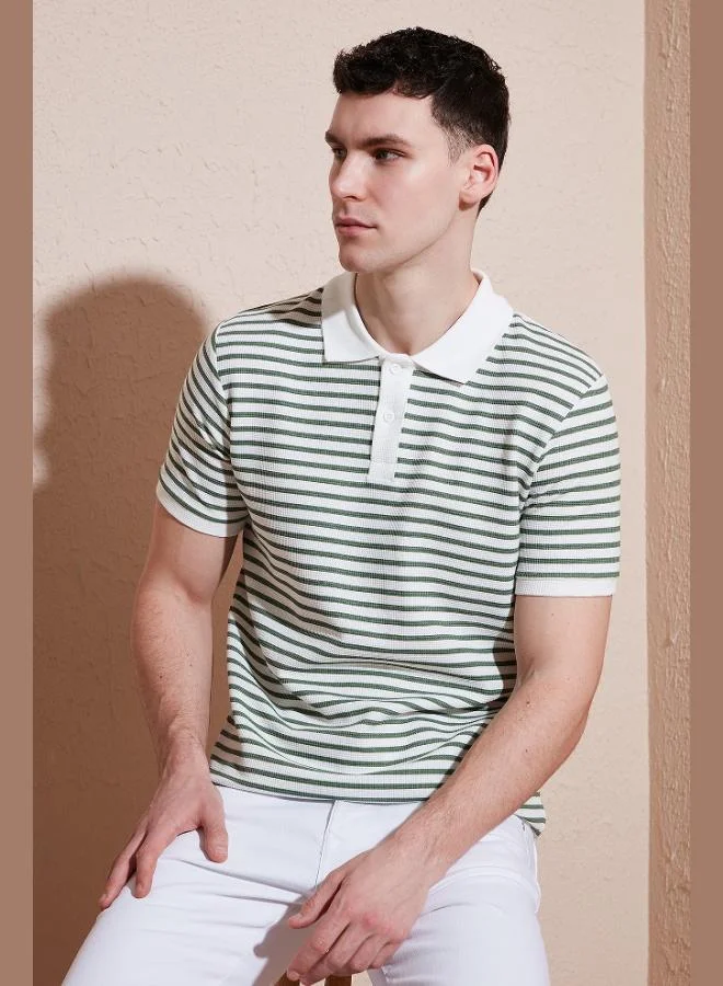 Buratti  Buratti Cotton Regular Fit Striped Polo Collar T-Shirt Men's POLO COLLAR T-SHIRT 5903009 for Men | Best Price UAE