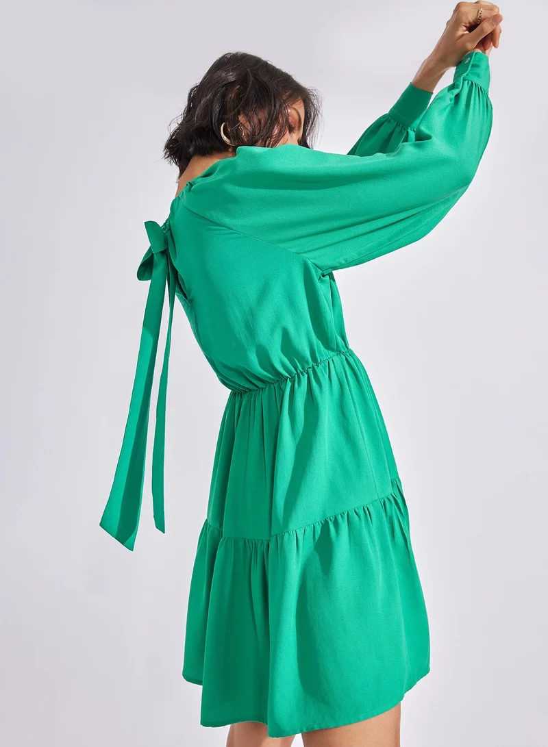 The Label Life Emerald Tiered Dress