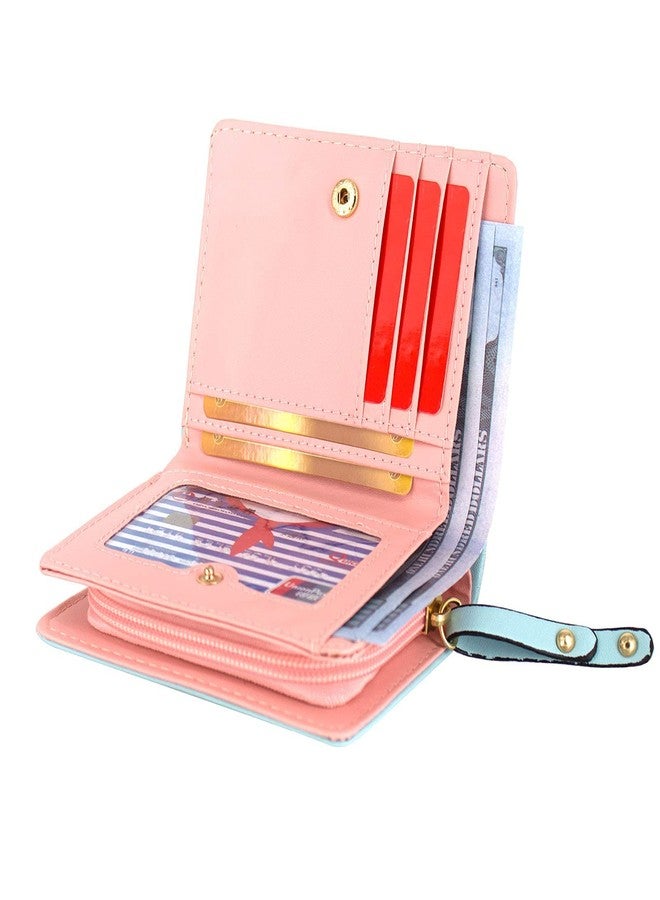 Valentoria® Birthday Gifts for Women's Mini Faux Leather Bifold 3 Cat Design Clutch Wallet (Teal Blue) - Image 5