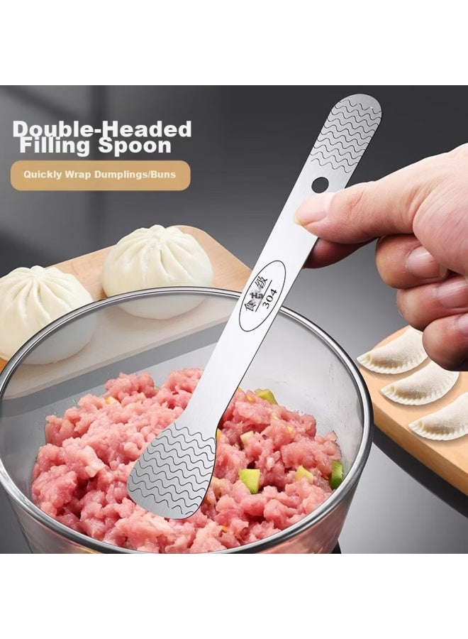 Dipple Dipu'er 304 Stainless Steel Filling Spoon, Dumpling Filling Scoop, Household Filling Mixing Spoon, Wonton And Bun Making Tool - Image 2