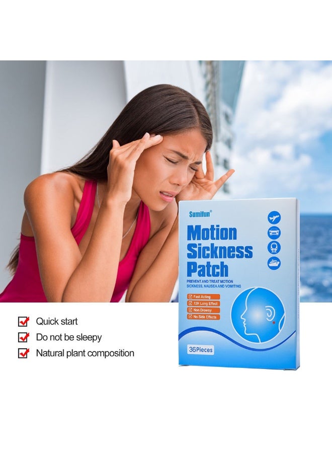 Sumifun Motion Sickness Patch 48H Long Effect | Anti Nausea Travel Patch | Natural Non Drowsy Herbal Relief | Travel Essentials for Car Sea Air | Daily Motion Relief | 36 Pieces - Image 3