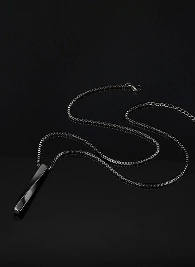 European Style Necklace Spiral Pendant Personalized Stainless Steel Titanium Steel Necklace Creative Punk Men's Pendant- Black - Image 4