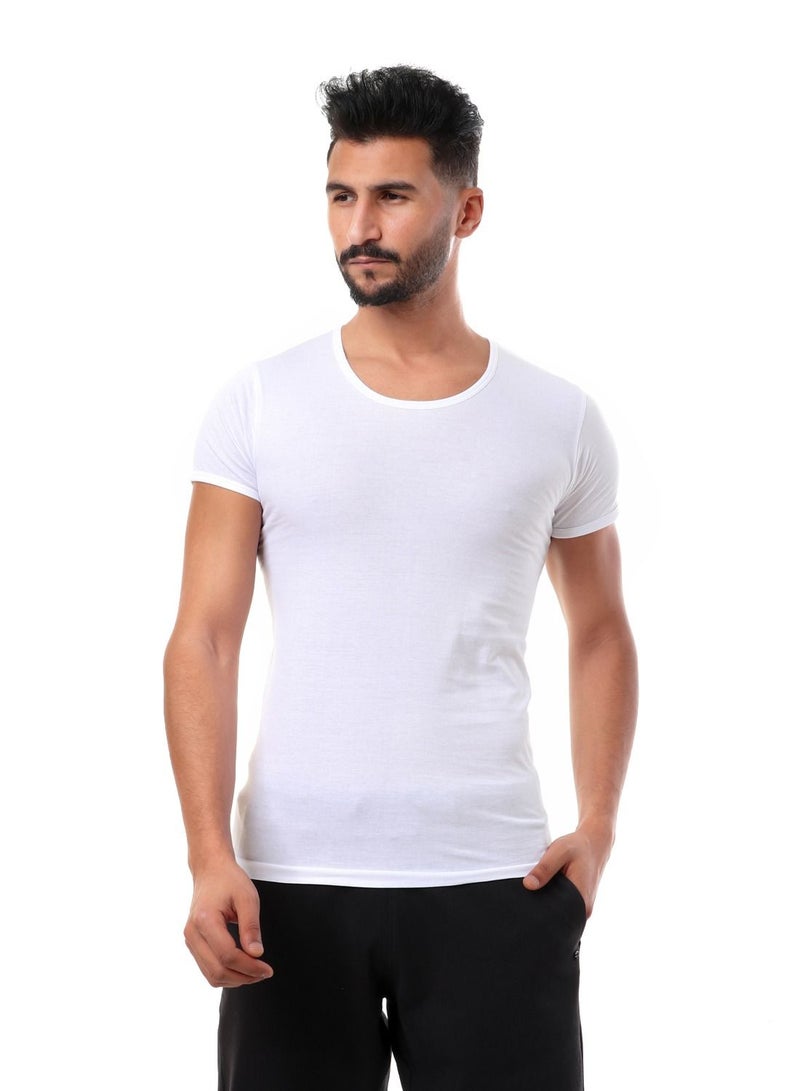 embrator Bundle Of Three Breathable Half Sleeves Cotton Undershirts - White - Image 2