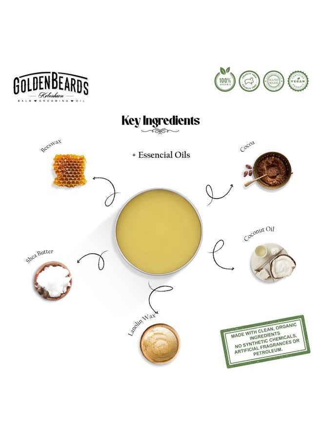 GOLDEN BEARDS Moustache Wax and Comb an ECO WOOD Comb. Get the BEST Moustache Wax KIT with a 2.9 inch Comb at ordering these Natural products! - Image 3