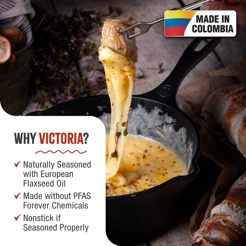 Victoria Cast Iron Saucepan, Cast Iron Melting Pot, Made in Colombia, 2QT - Image 2