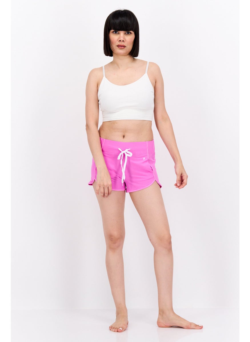 Hurley Women Solid 2,5 Inseam Board Shorts, Fushia  - Image 4