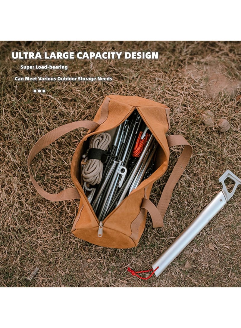 general Camping Storage Bags Canvas BBQ Tools Storage Bags Portable High Capacity Tactical Bags For Camping and Hiking Travel Cookware Organizer Tools Storage Kit - Image 2