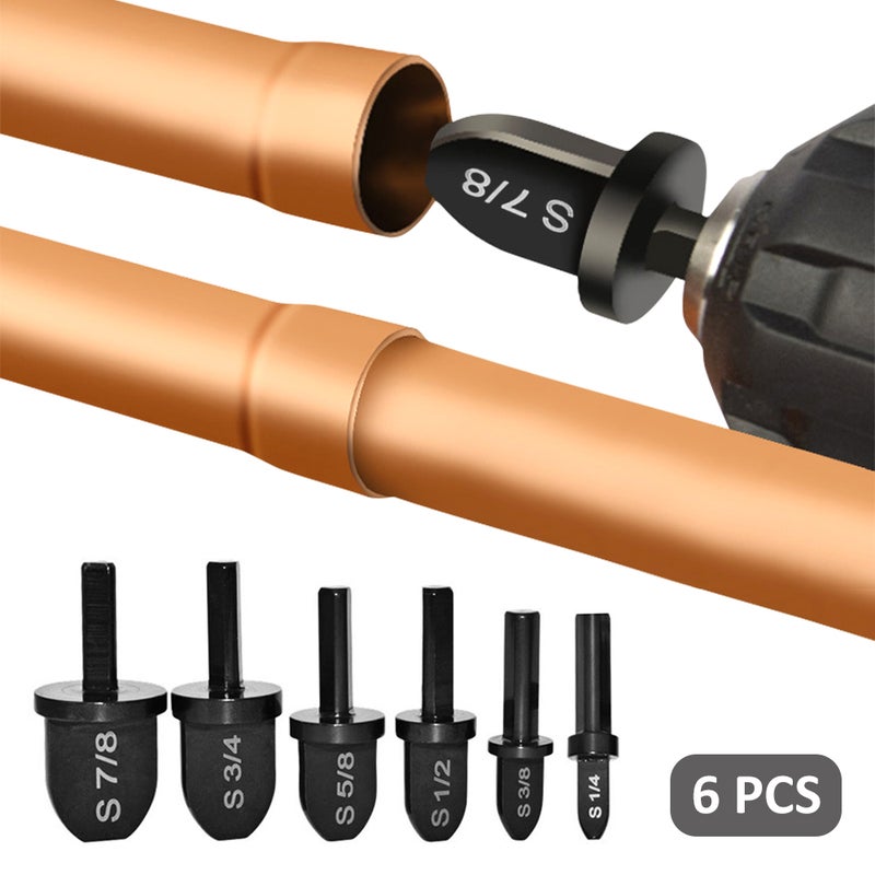 Swaging Tool Drill Bit Set with Triangular Handle Manual flaring Portable Bearing Steel Repairing for Copper Pipe with  7/8 Inch 3/4 Inch 5/8 Inch 1/2 Inch 3/8 Inch 1/4 Inch Bits - Image 3