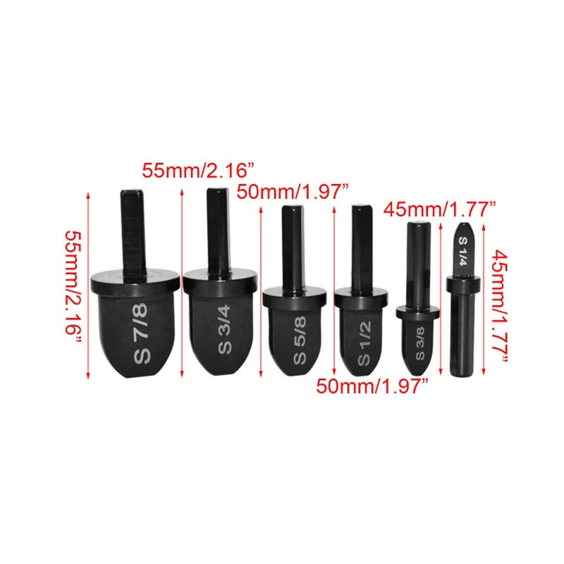 Swaging Tool Drill Bit Set with Triangular Handle Manual flaring Portable Bearing Steel Repairing for Copper Pipe with  7/8 Inch 3/4 Inch 5/8 Inch 1/2 Inch 3/8 Inch 1/4 Inch Bits - Image 5