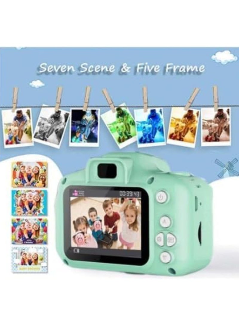 Kids Camera Gifts For 4-8 Year Old Kids Shockproof Camera Mini Child Camcorder For Little Kid With Soft Silicone Shell For Outdoor Play Green - Image 3