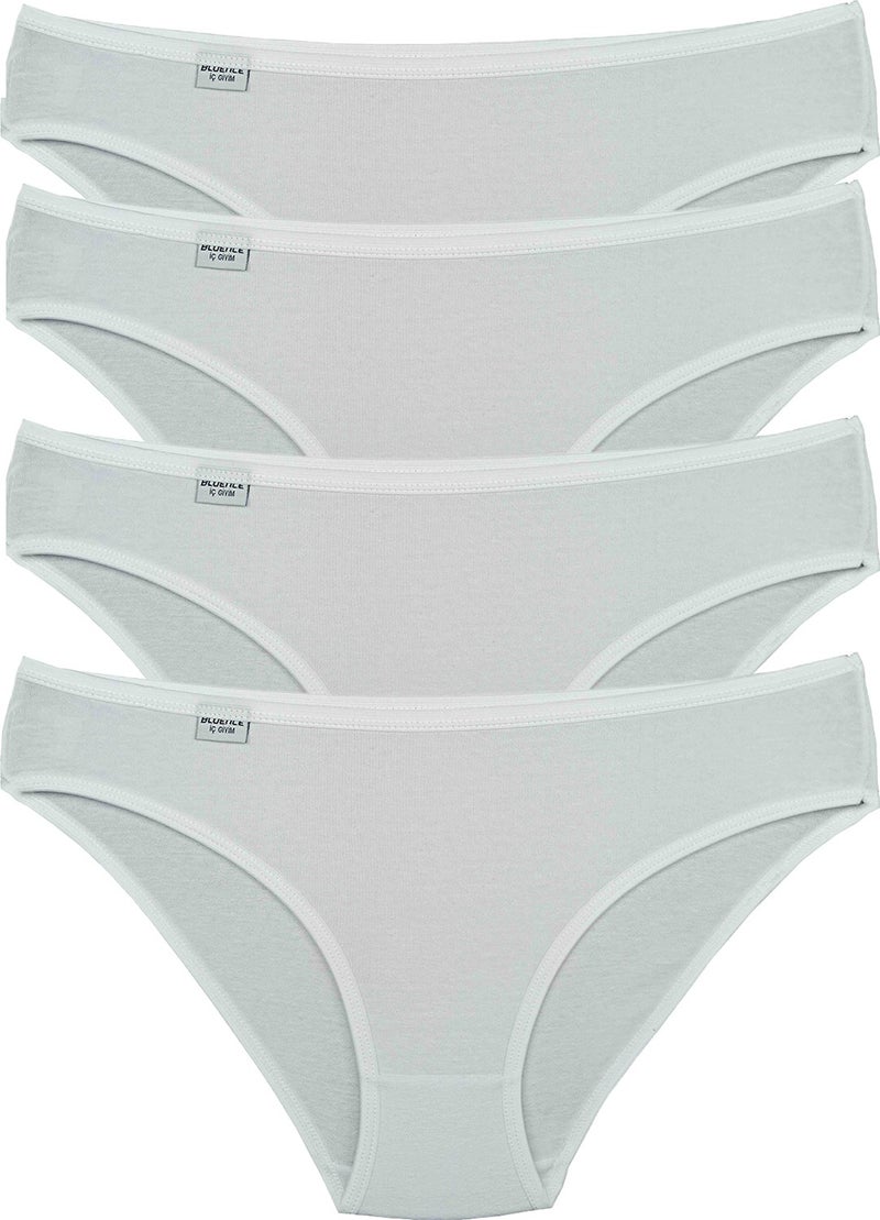 Women's White 4 Pack Lycra Slip Panties